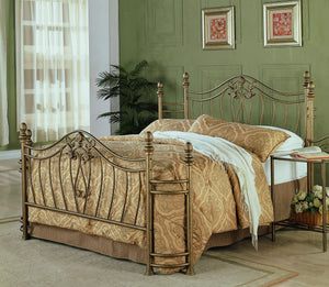 Kian Metal Queen Open Frame Bed Brushed Gold