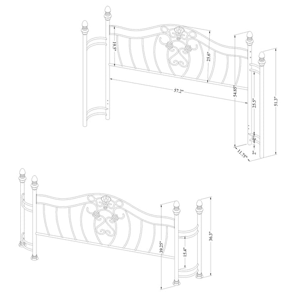 Kian Metal Queen Open Frame Bed Brushed Gold