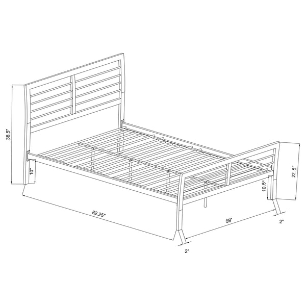 Harrington Metal Queen Open Frame Bed Silver