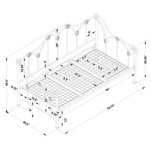 Lincoln Metal Twin Daybed White