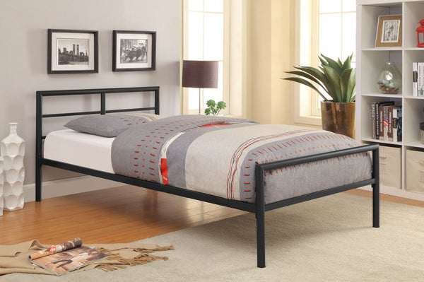 Brooks Metal Twin Open Frame Bed Gunmetal