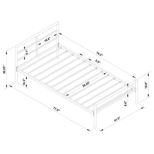 Brooks Metal Twin Open Frame Bed Gunmetal