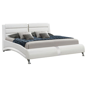 Luther Upholstered Queen Sleigh Bed White