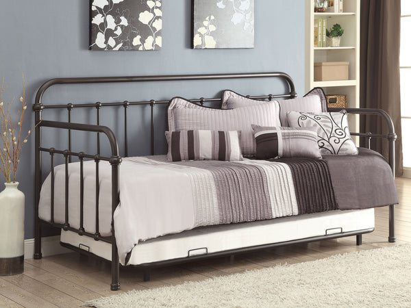 Tobias Metal Twin Daybed with Trundle Dark Bronze