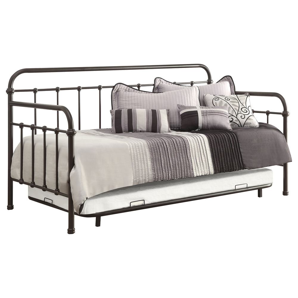 Tobias Metal Twin Daybed with Trundle Dark Bronze