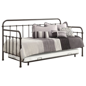 Tobias Metal Twin Daybed with Trundle Dark Bronze