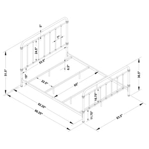 Ashford Metal Queen Open Frame Bed Dark Bronze