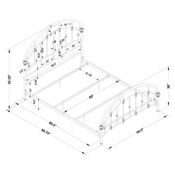 Dakota Metal Queen Open Frame Bed Dark Bronze