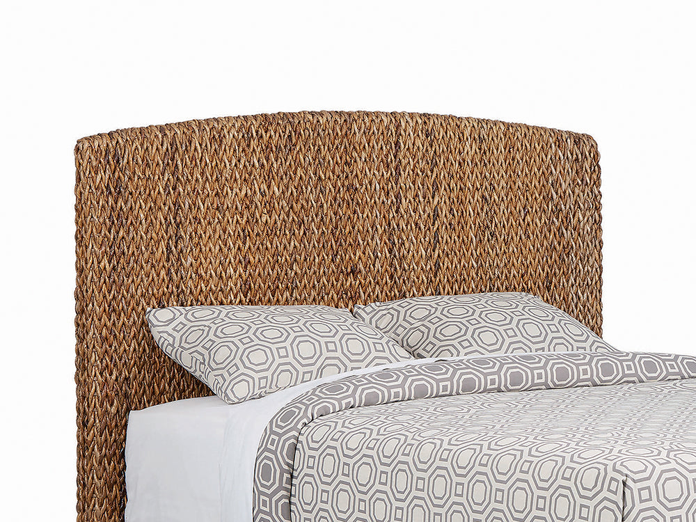 Alden Woven Banana Leaf Queen Panel Headboard Amber