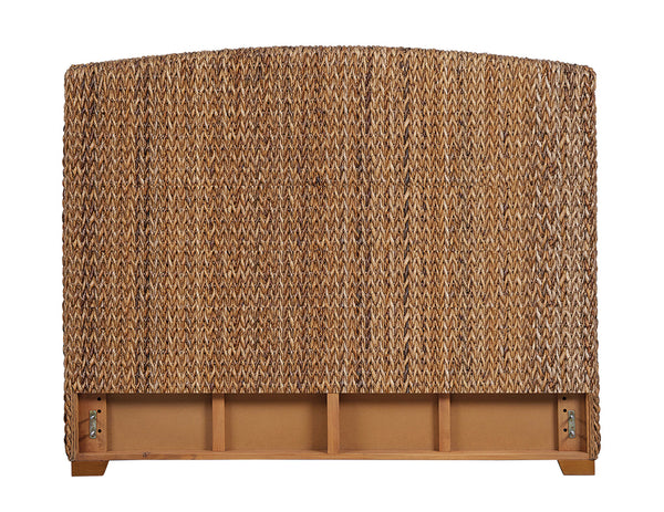 Alden Woven Banana Leaf Queen Panel Headboard Amber