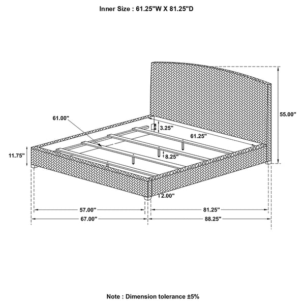 Orlando Banana Leaf Queen Panel Bed Amber