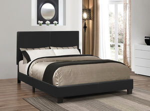 Corvina Upholstered Queen Panel Bed Black