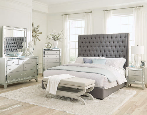 Lysander 5-Piece Queen Bedroom Set Metallic Mercury