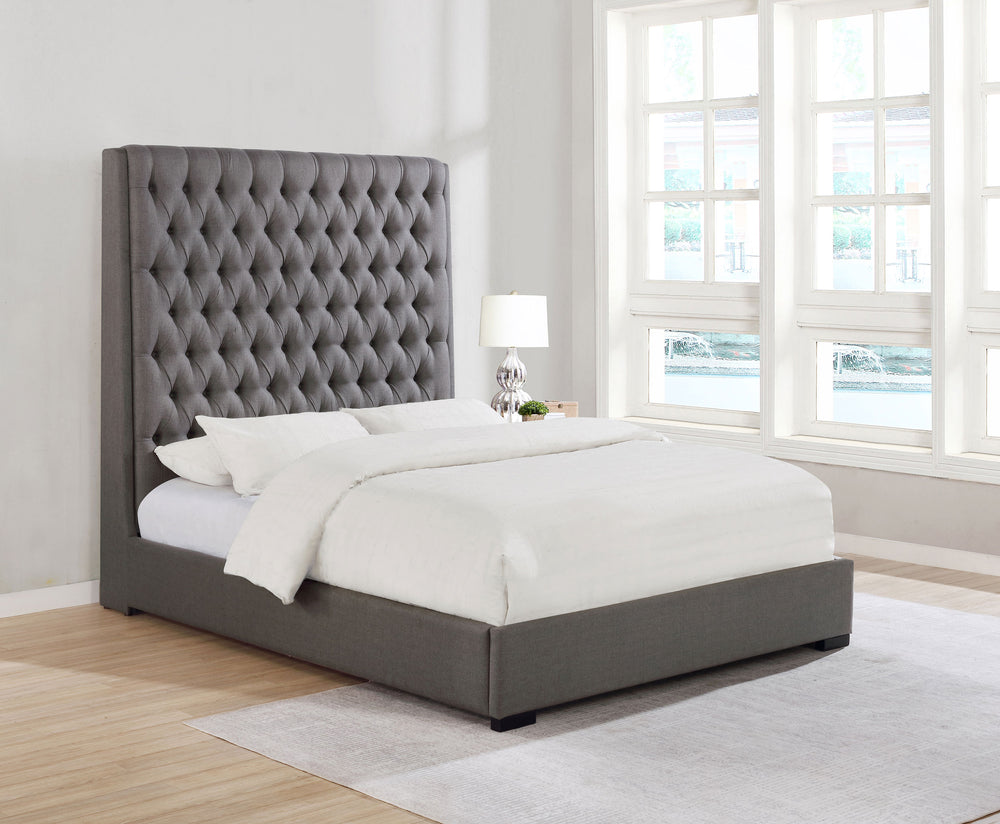 Elise Upholstered Queen Panel Bed Grey