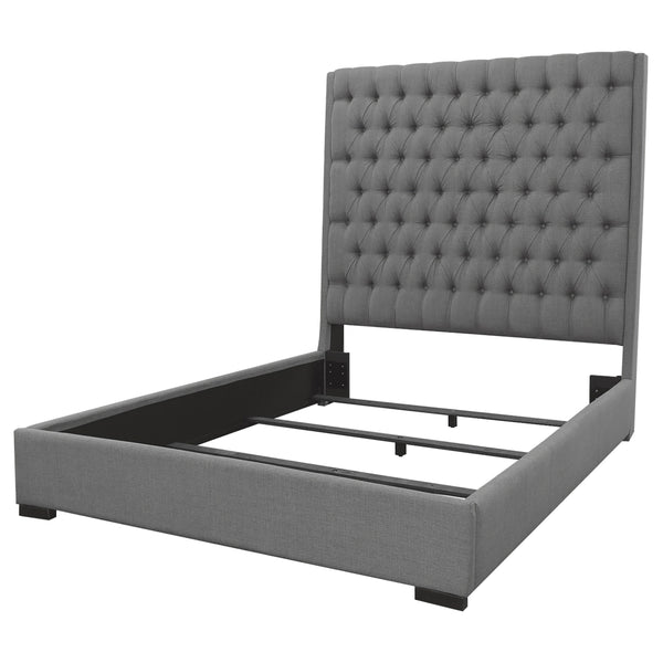 Elise Upholstered Queen Panel Bed Grey