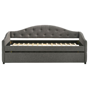 Tessa Upholstered Twin Daybed with Trundle Grey