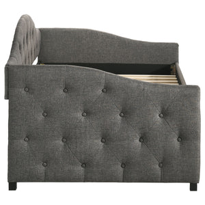 Tessa Upholstered Twin Daybed with Trundle Grey