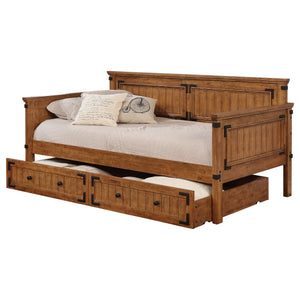 Brookshire Wood Twin Daybed with Trundle Rustic Honey