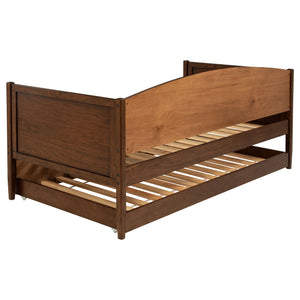 Cedarwood Wood Twin Daybed With Trundle Medium Walnut