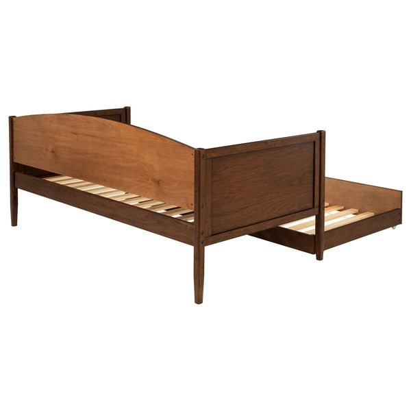 Cedarwood Wood Twin Daybed With Trundle Medium Walnut