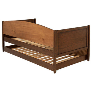 Cedarwood Wood Twin Daybed With Trundle Medium Walnut