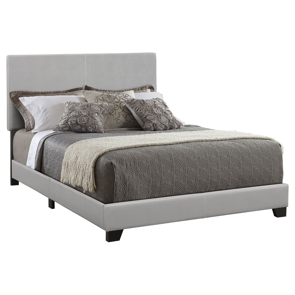 Savannah Faux Leather Upholstered Queen Panel Bed Grey