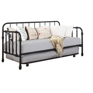 Sierra Metal Twin Daybed with Trundle Black