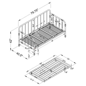 Sierra Metal Twin Daybed with Trundle Black