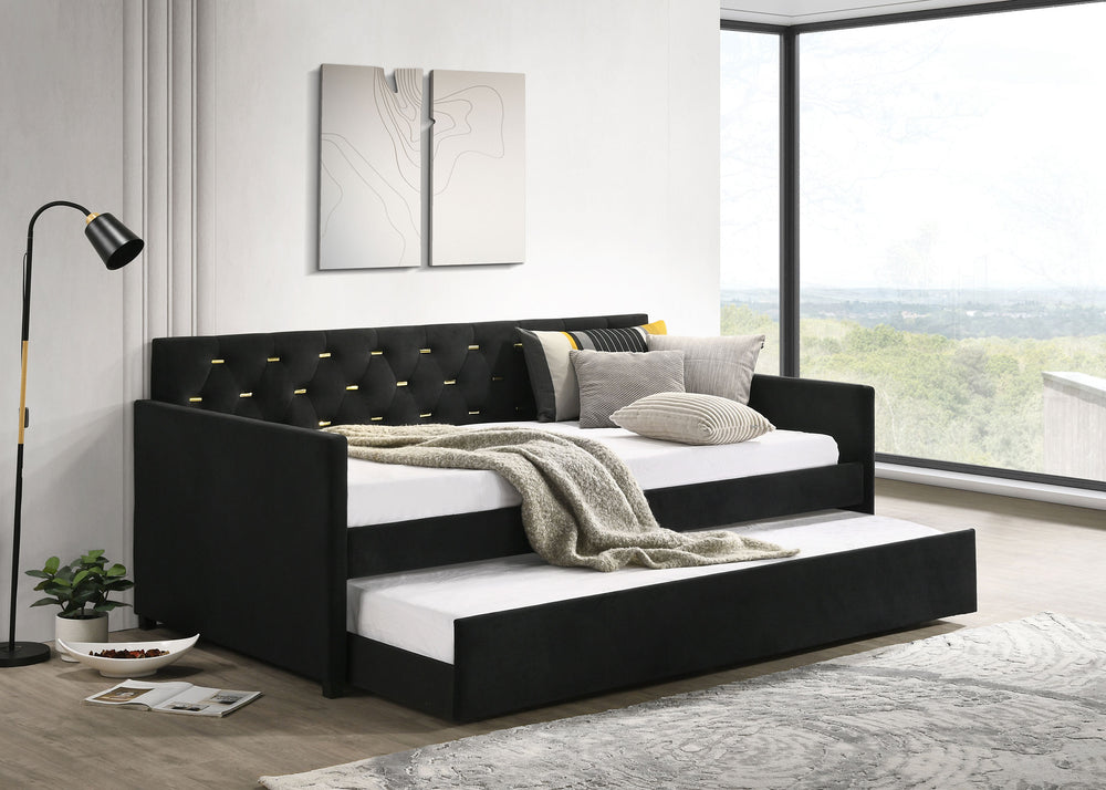 Sterling Metal Twin Daybed with Trundle Dark Bronze