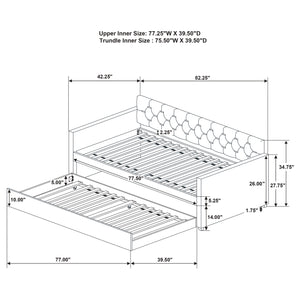 Sterling Metal Twin Daybed with Trundle Dark Bronze