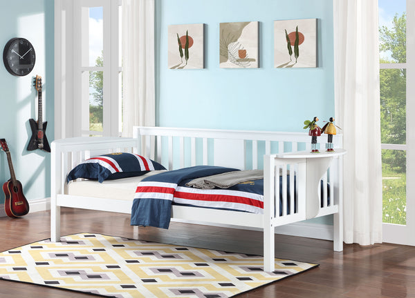 Marina Wood Twin Daybed with Drop-down Tables White