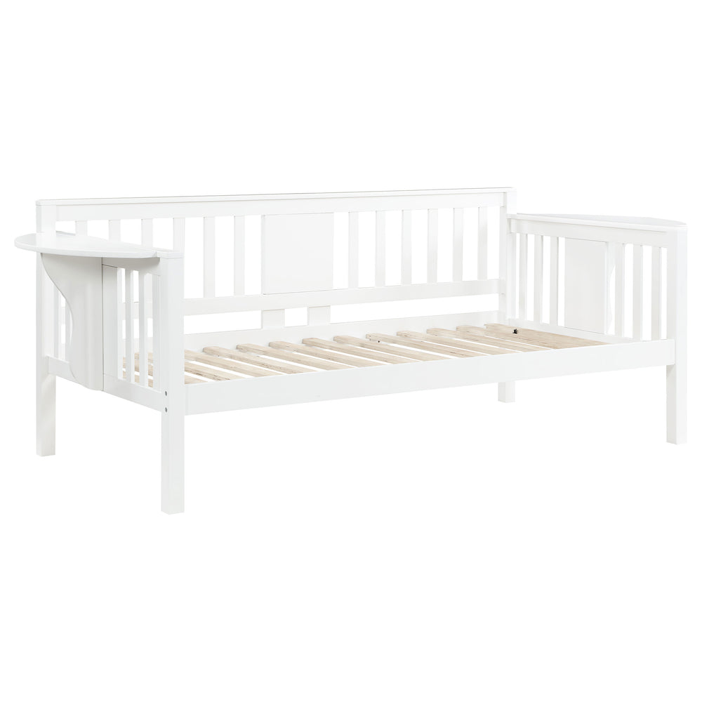 Marina Wood Twin Daybed with Drop-down Tables White