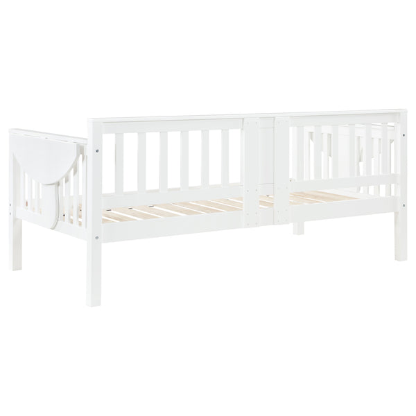 Marina Wood Twin Daybed with Drop-down Tables White