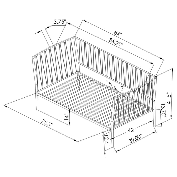 Savannah Metal Twin Daybed Bed Frame Matte Black