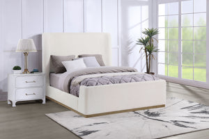 Sienna Upholstered Queen Sleigh Bed Cream