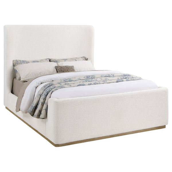 Sienna Upholstered Queen Sleigh Bed Cream