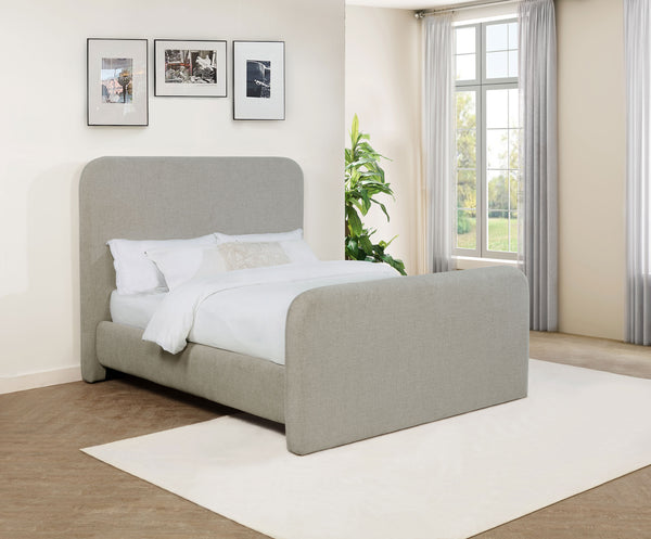 Finley Upholstered Queen Panel Bed Grey