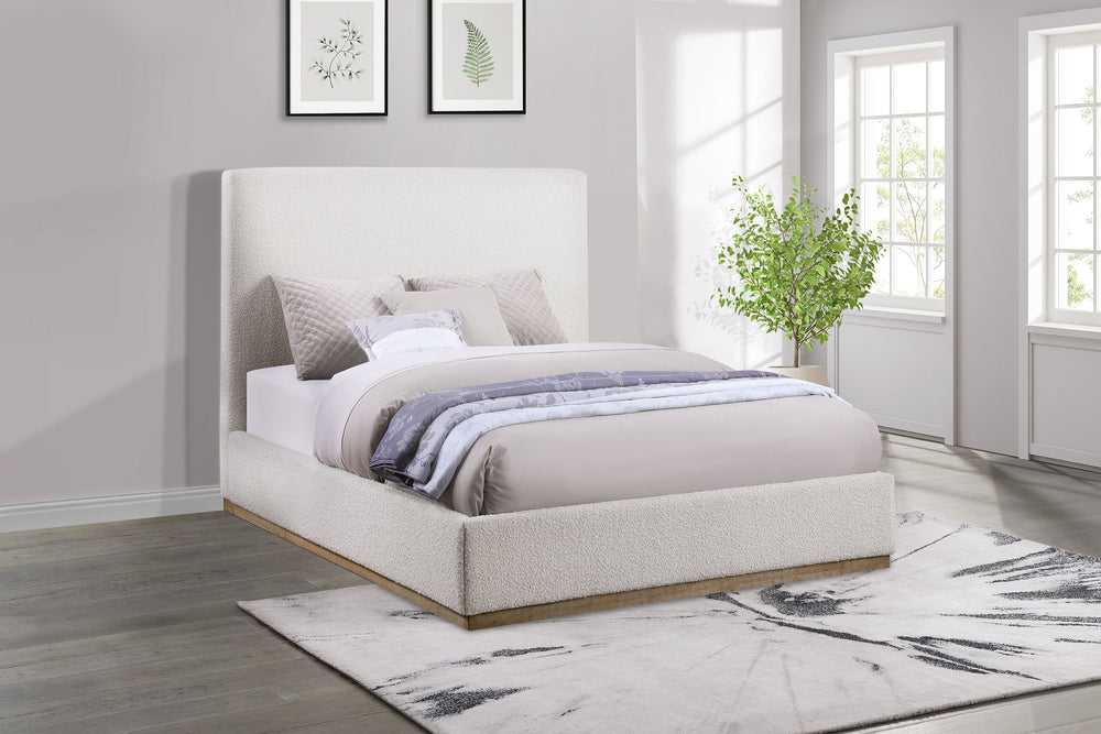 Luca Upholstered Queen Panel Bed Cream