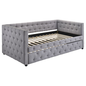 Elliot Upholstered Twin Daybed with Trundle Grey