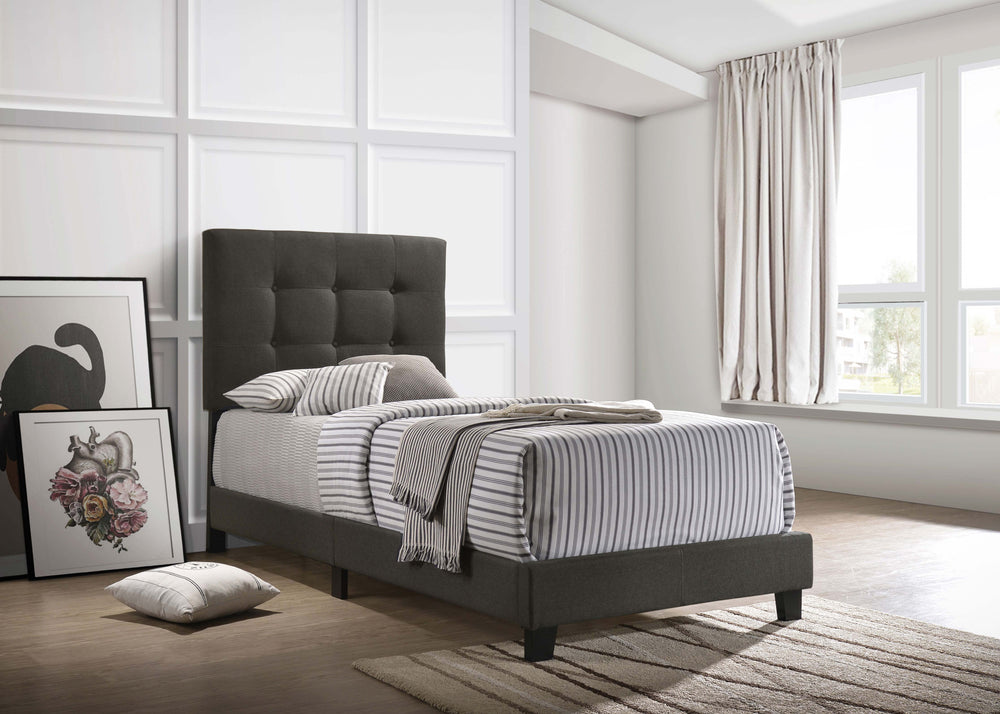 Thatcher Upholstered Queen Panel Bed Charcoal