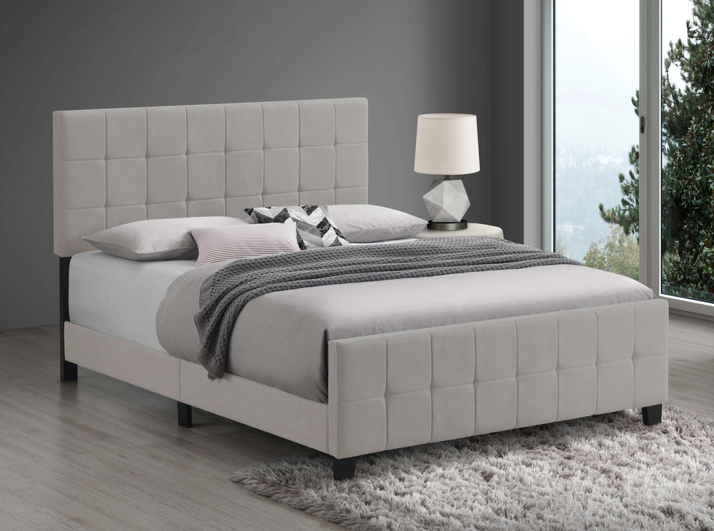 Emerson Upholstered Queen Panel Bed Beige