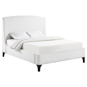 Everhart Upholstered Queen Wingback Bed Snow