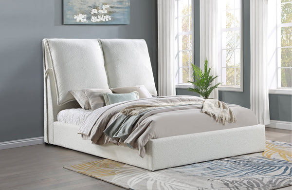 Celeste Upholstered Queen Panel Bed White