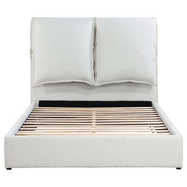 Celeste Upholstered Queen Panel Bed White