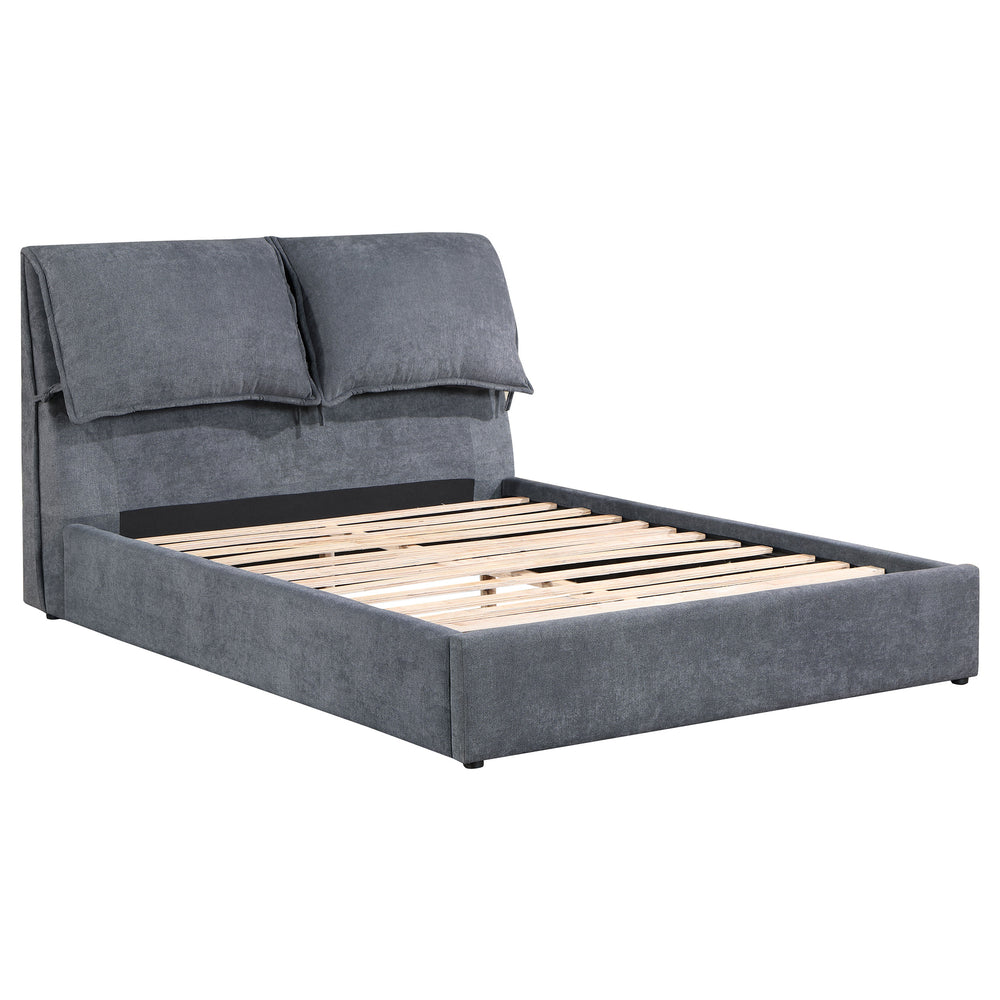 Isla Upholstered Queen Panel Bed Dark Grey