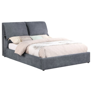 Isla Upholstered Queen Panel Bed Dark Grey