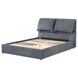 Isla Upholstered Queen Panel Bed Dark Grey