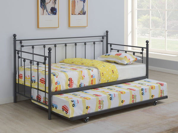 Nocus Gunmetal Twin Daybed with Trundle