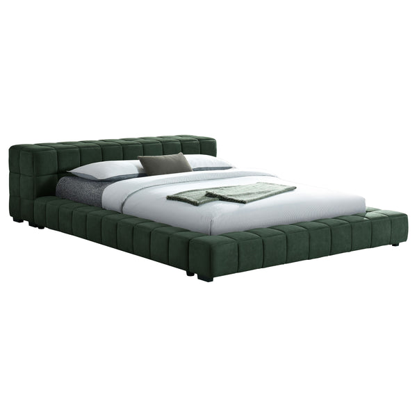 Leopold Upholstered Queen Platform Bed Green