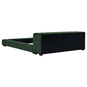 Leopold Upholstered Queen Platform Bed Green